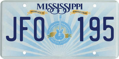MS license plate JFO195