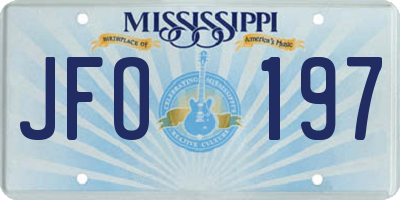 MS license plate JFO197