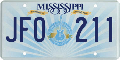 MS license plate JFO211