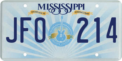 MS license plate JFO214