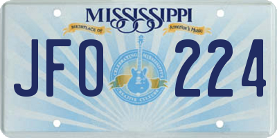 MS license plate JFO224