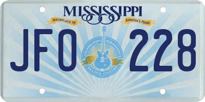 MS license plate JFO228