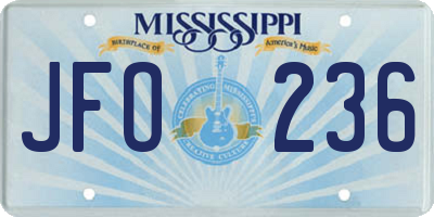 MS license plate JFO236