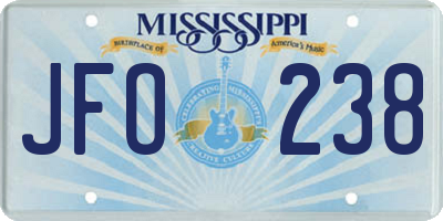 MS license plate JFO238