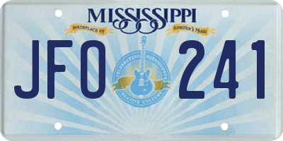 MS license plate JFO241