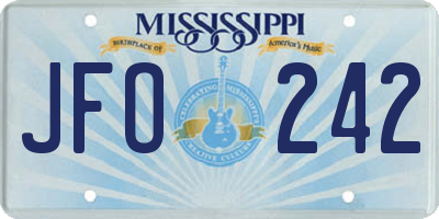 MS license plate JFO242