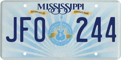 MS license plate JFO244