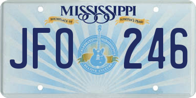 MS license plate JFO246