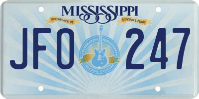 MS license plate JFO247