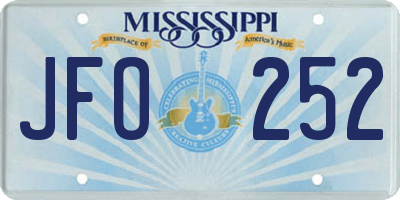 MS license plate JFO252