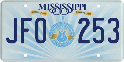 MS license plate JFO253