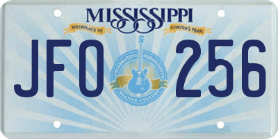 MS license plate JFO256