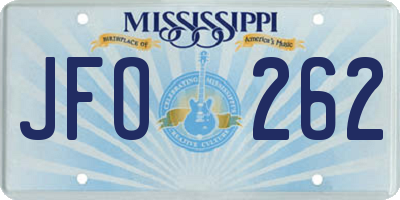 MS license plate JFO262