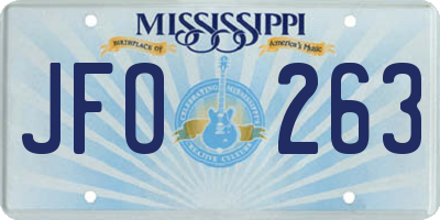 MS license plate JFO263