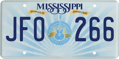 MS license plate JFO266