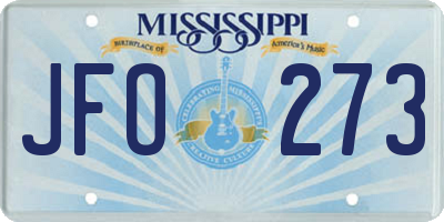 MS license plate JFO273