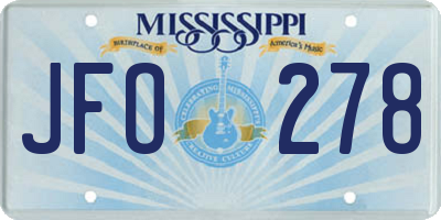 MS license plate JFO278