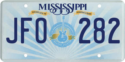 MS license plate JFO282