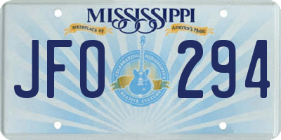 MS license plate JFO294
