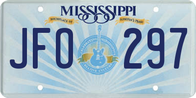 MS license plate JFO297