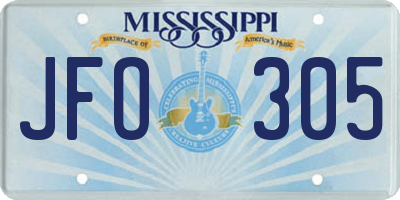 MS license plate JFO305