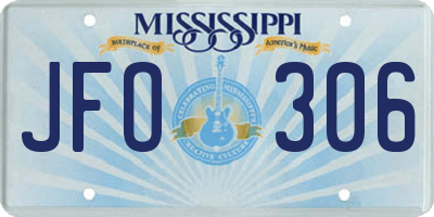 MS license plate JFO306
