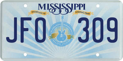 MS license plate JFO309