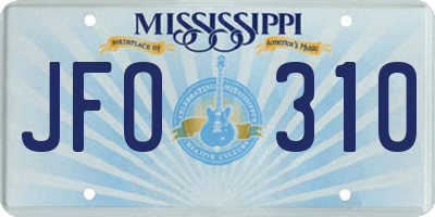 MS license plate JFO310