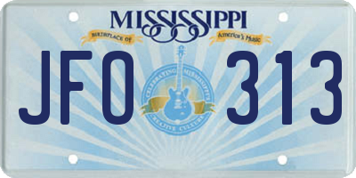 MS license plate JFO313