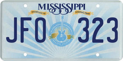 MS license plate JFO323
