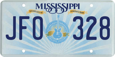 MS license plate JFO328