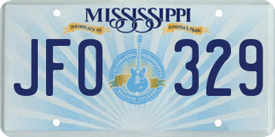 MS license plate JFO329