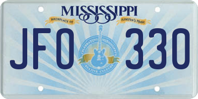 MS license plate JFO330