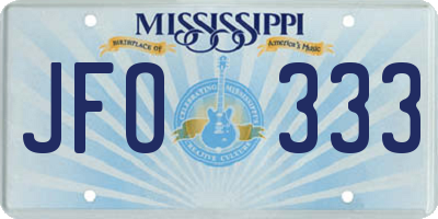 MS license plate JFO333
