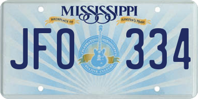 MS license plate JFO334
