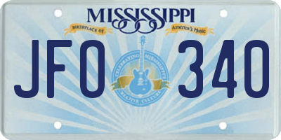 MS license plate JFO340