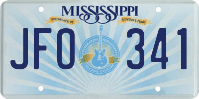 MS license plate JFO341