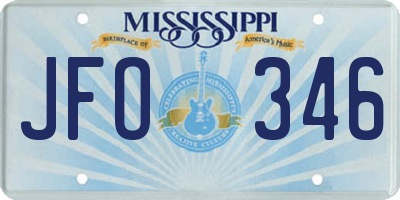 MS license plate JFO346