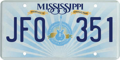 MS license plate JFO351