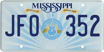 MS license plate JFO352