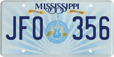 MS license plate JFO356