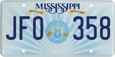 MS license plate JFO358