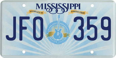 MS license plate JFO359