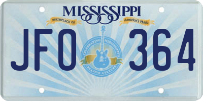 MS license plate JFO364