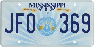 MS license plate JFO369