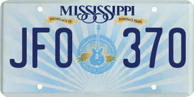 MS license plate JFO370