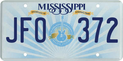 MS license plate JFO372
