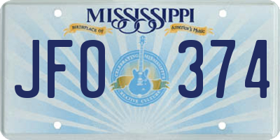 MS license plate JFO374