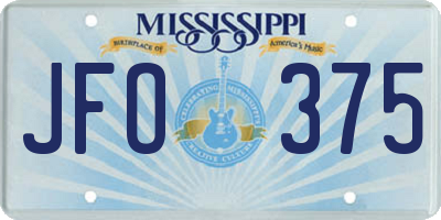MS license plate JFO375