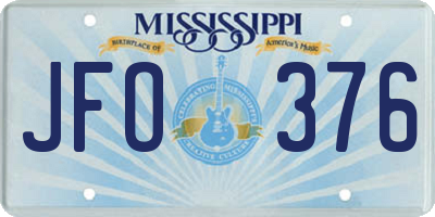 MS license plate JFO376